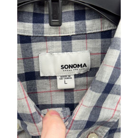 Sonoma men’s L plaid long sleeve Button up - Picture 3 of 8